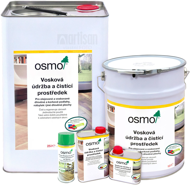 OSMO Vosková údržba a čistiaci prostriedok v balení 0.4 l, 0,5 l, 1 l, 10 l a 25 l